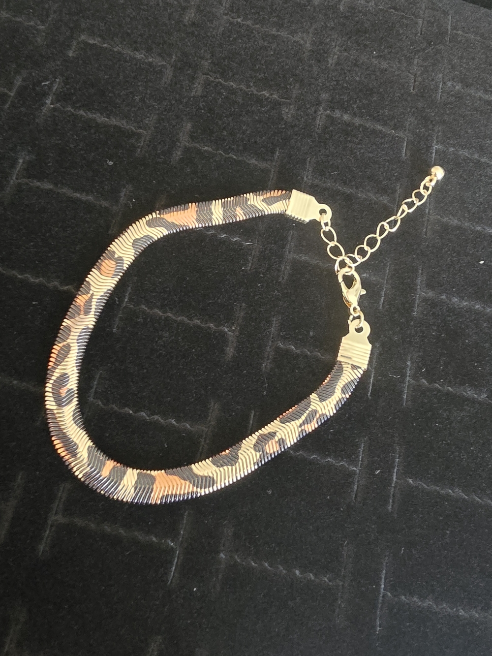 22kgp Dubai Jewelry Gold-Tone Leopard Print Chain Bracelet - Women Jewelry